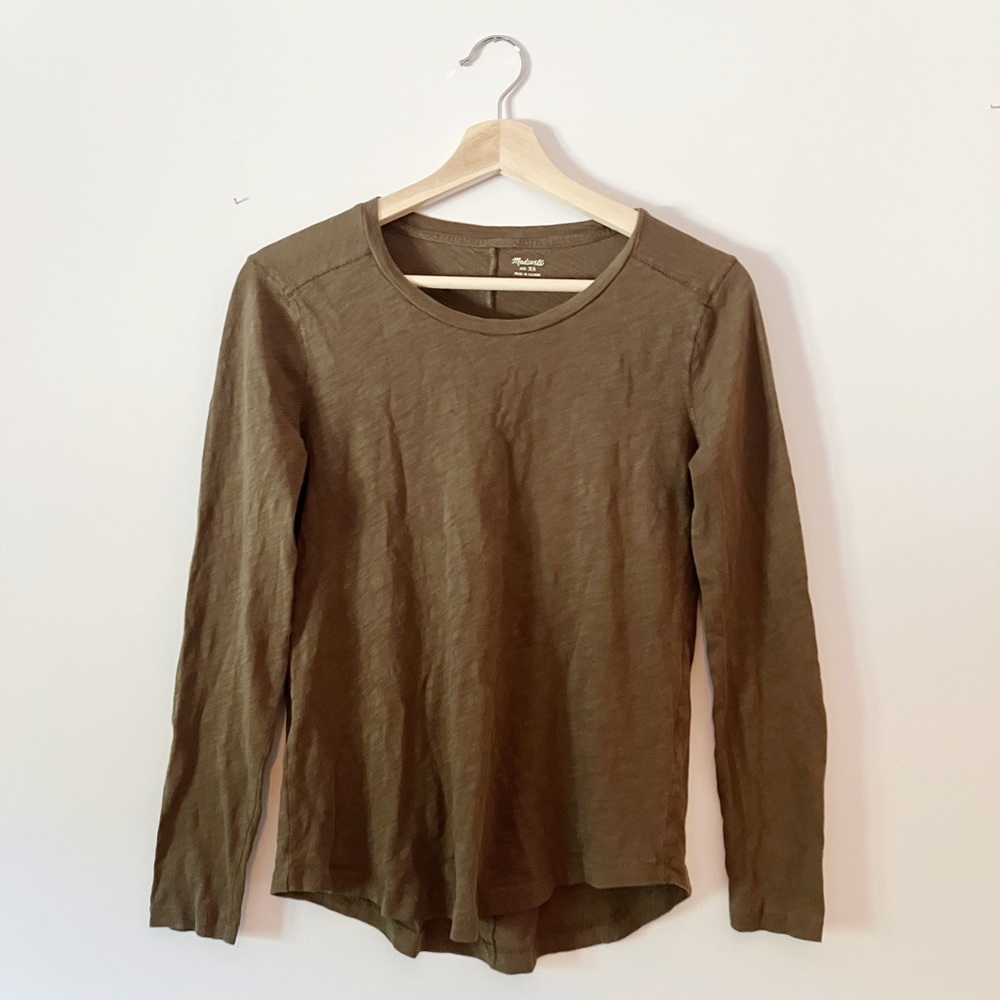 Madewell Green Long Sleeve Top